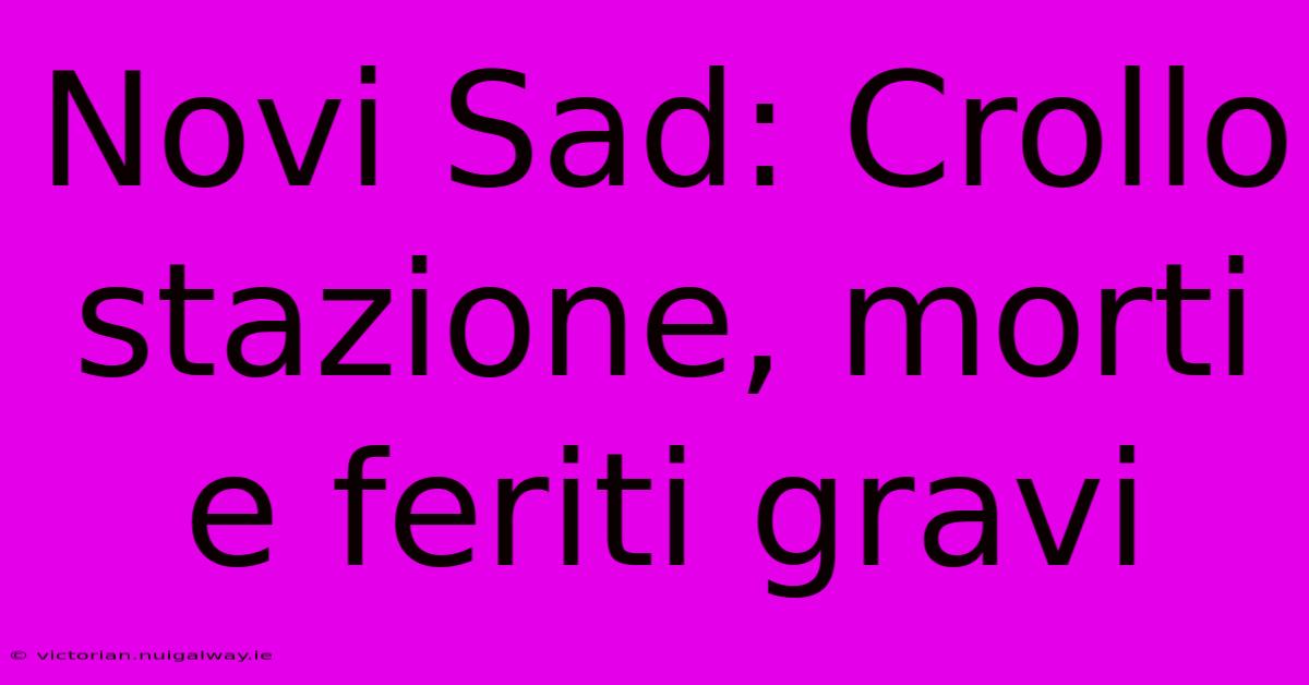 Novi Sad: Crollo Stazione, Morti E Feriti Gravi