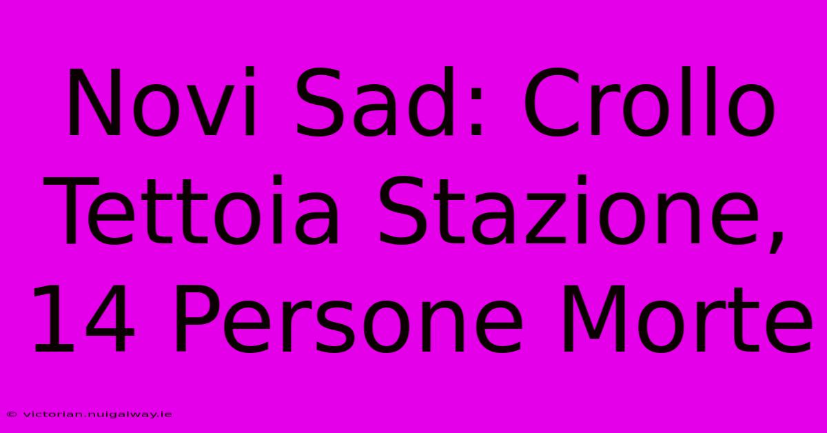 Novi Sad: Crollo Tettoia Stazione, 14 Persone Morte