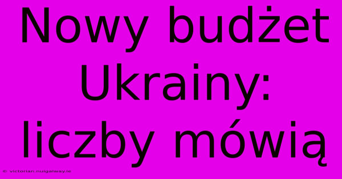 Nowy Budżet Ukrainy: Liczby Mówią