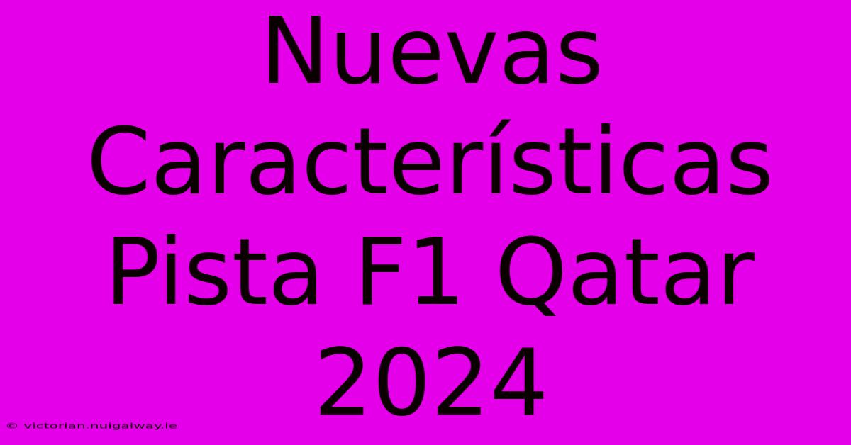 Nuevas Características Pista F1 Qatar 2024