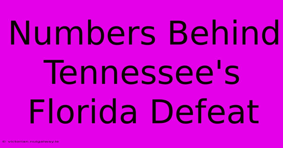 Numbers Behind Tennessee's Florida Defeat