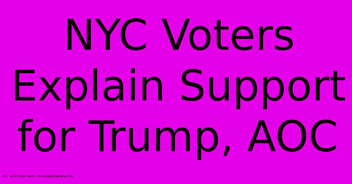 NYC Voters Explain Support For Trump, AOC