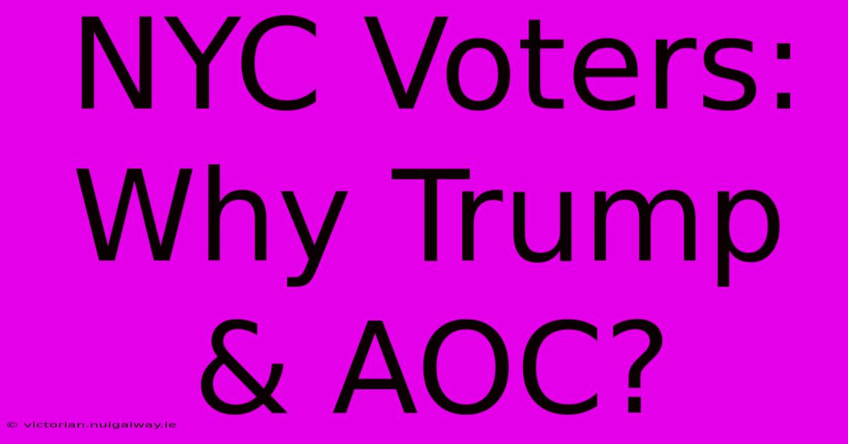 NYC Voters: Why Trump & AOC?