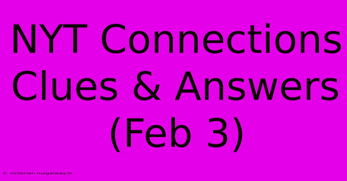 NYT Connections Clues & Answers (Feb 3)