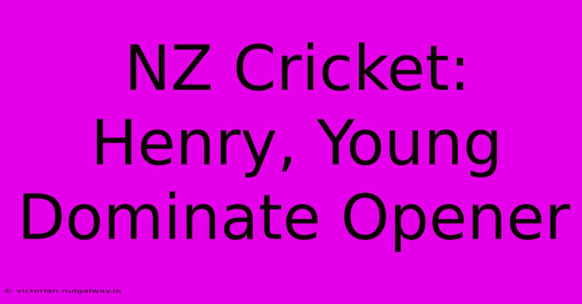 NZ Cricket: Henry, Young Dominate Opener