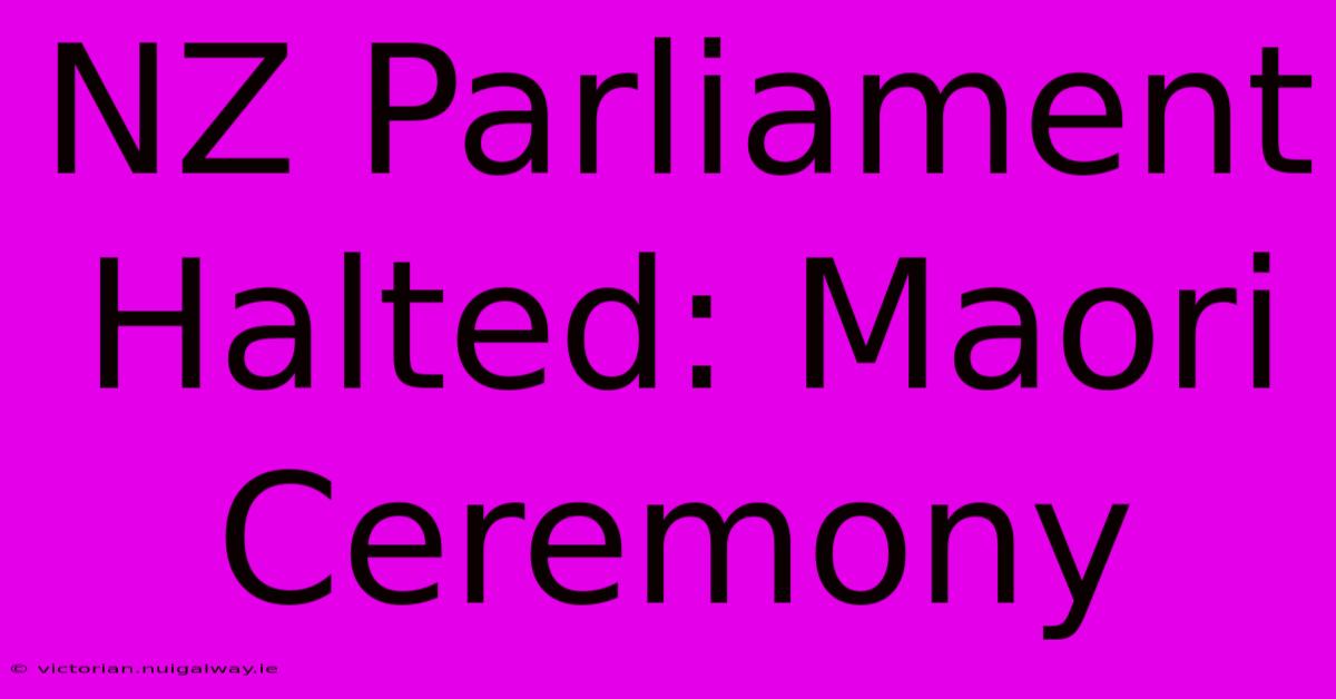 NZ Parliament Halted: Maori Ceremony