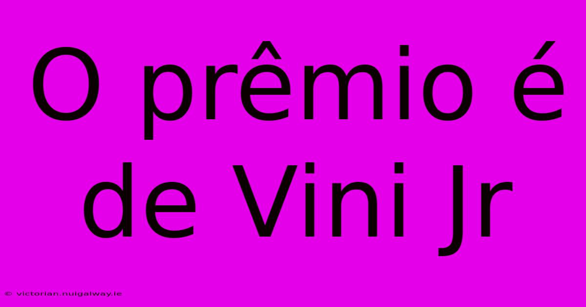 O Prêmio É De Vini Jr