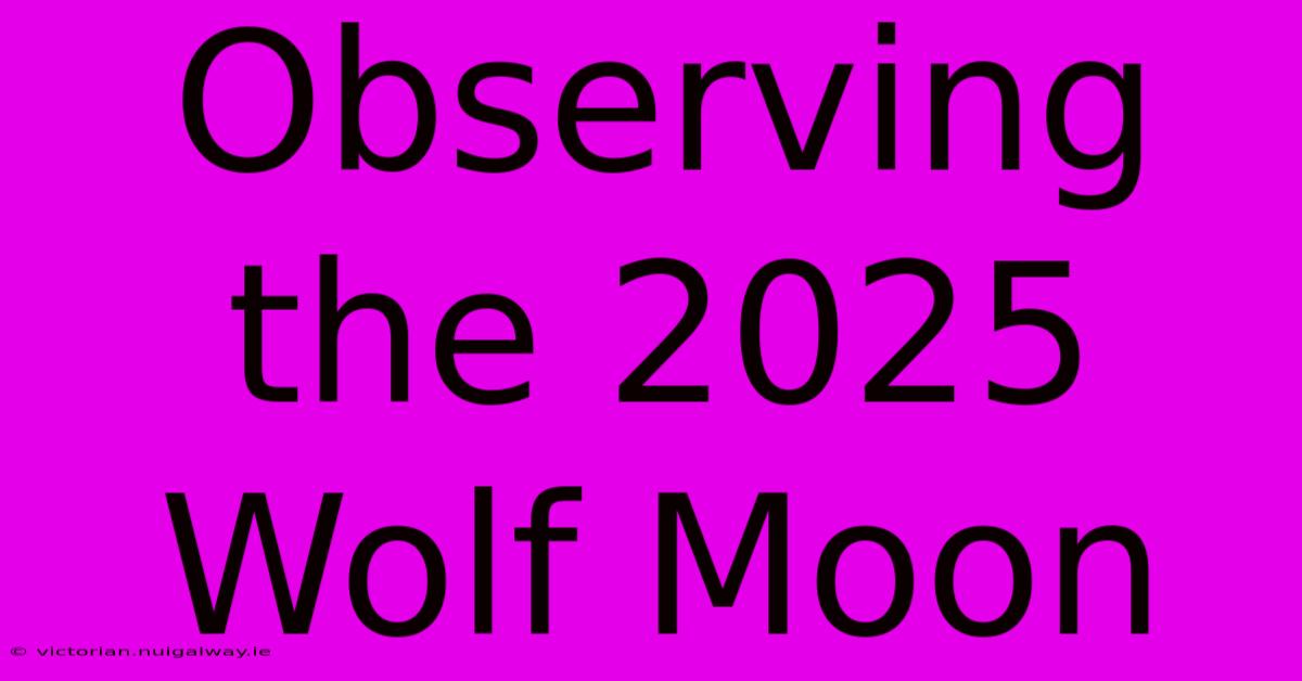 Observing The 2025 Wolf Moon