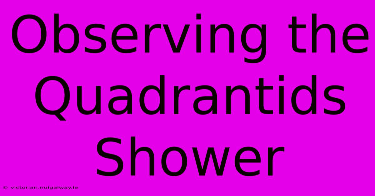 Observing The Quadrantids Shower