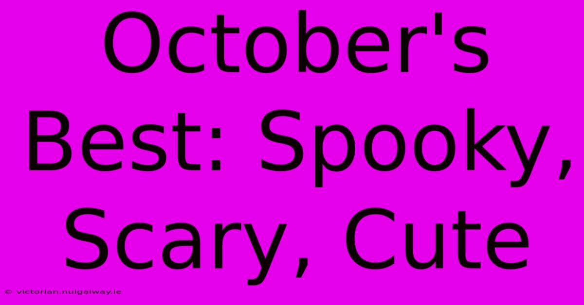 October's Best: Spooky, Scary, Cute