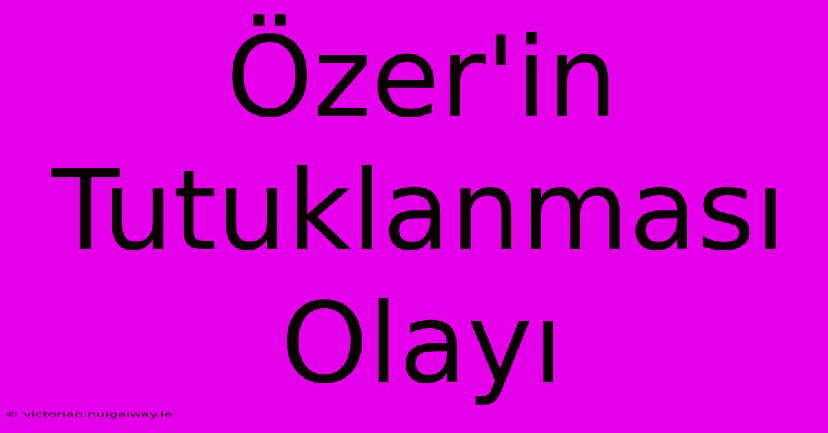 Özer'in Tutuklanması Olayı 