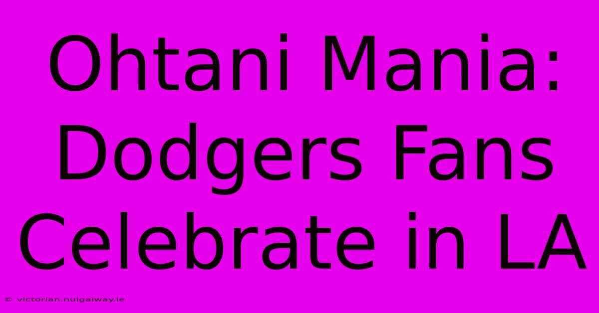 Ohtani Mania: Dodgers Fans Celebrate In LA