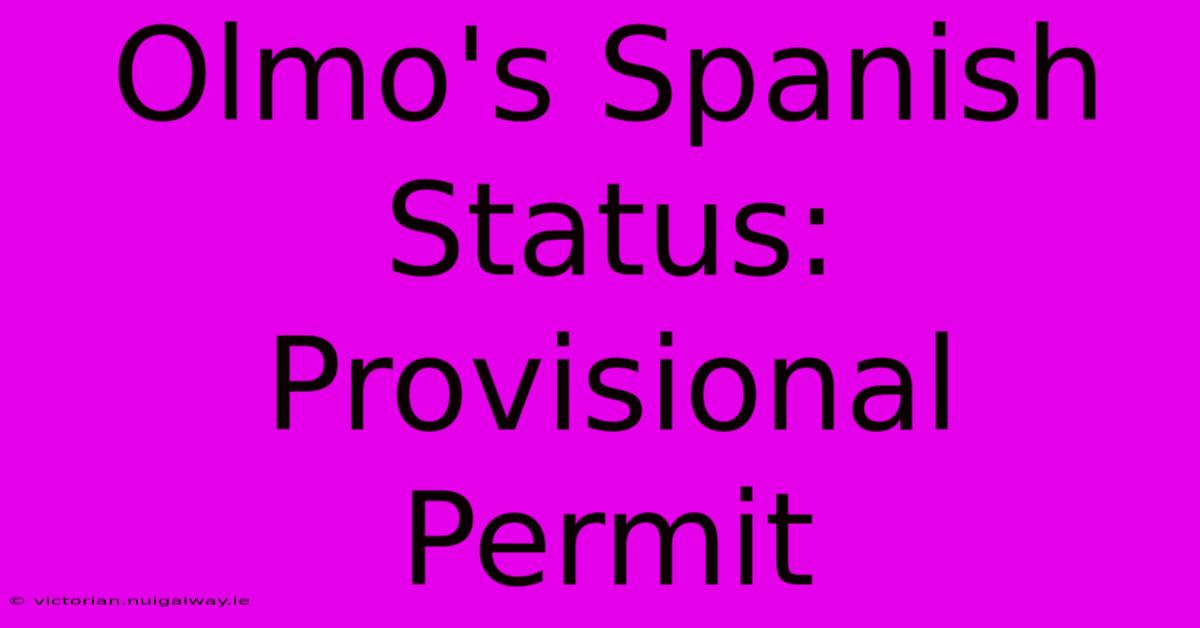 Olmo's Spanish Status: Provisional Permit