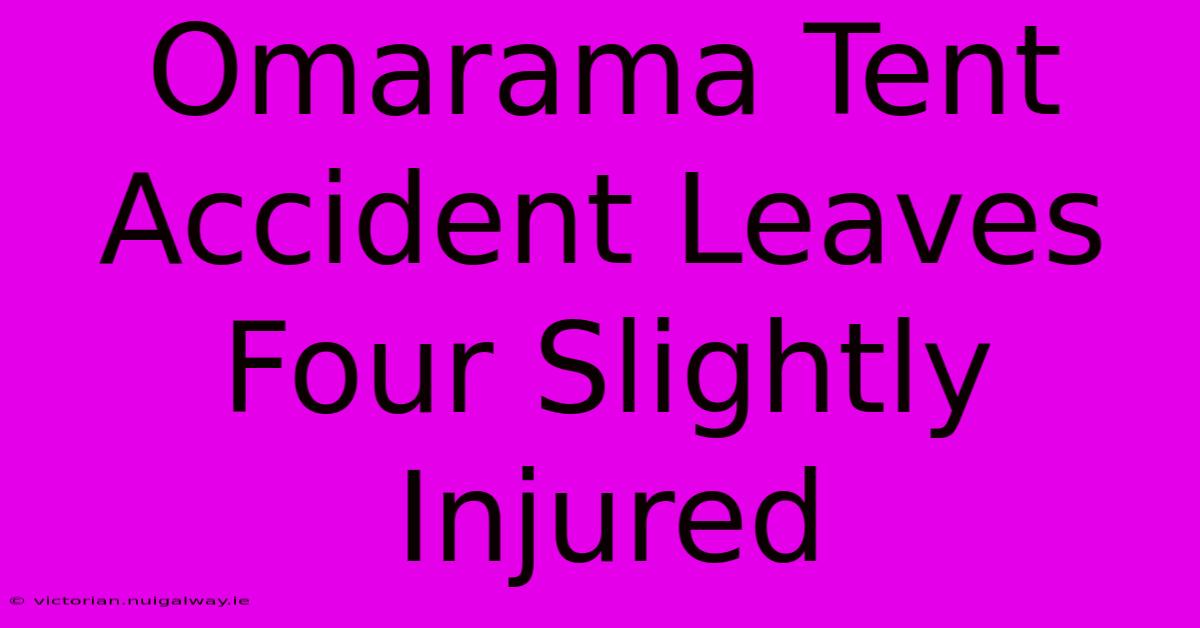 Omarama Tent Accident Leaves Four Slightly Injured