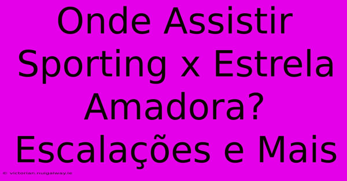 Onde Assistir Sporting X Estrela Amadora? Escalações E Mais