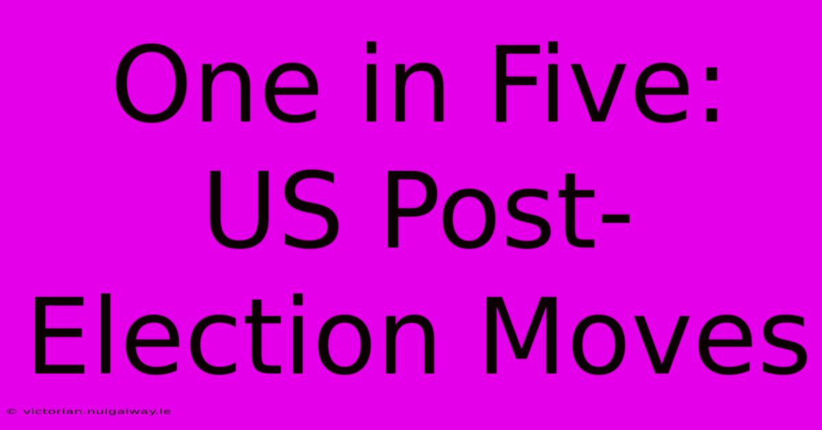 One In Five: US Post-Election Moves