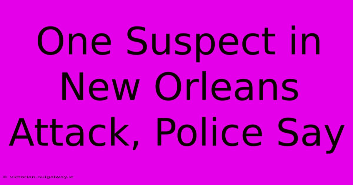 One Suspect In New Orleans Attack, Police Say