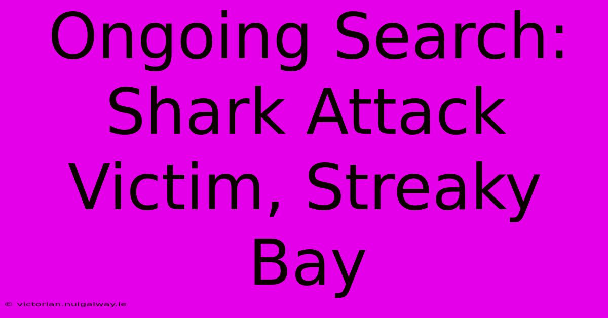 Ongoing Search: Shark Attack Victim, Streaky Bay