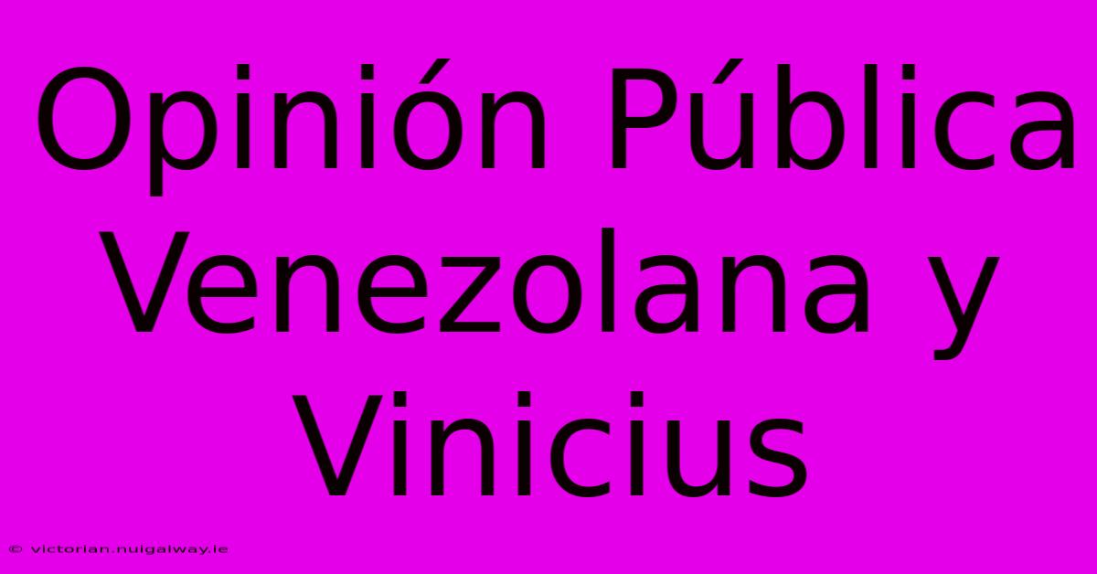 Opinión Pública Venezolana Y Vinicius