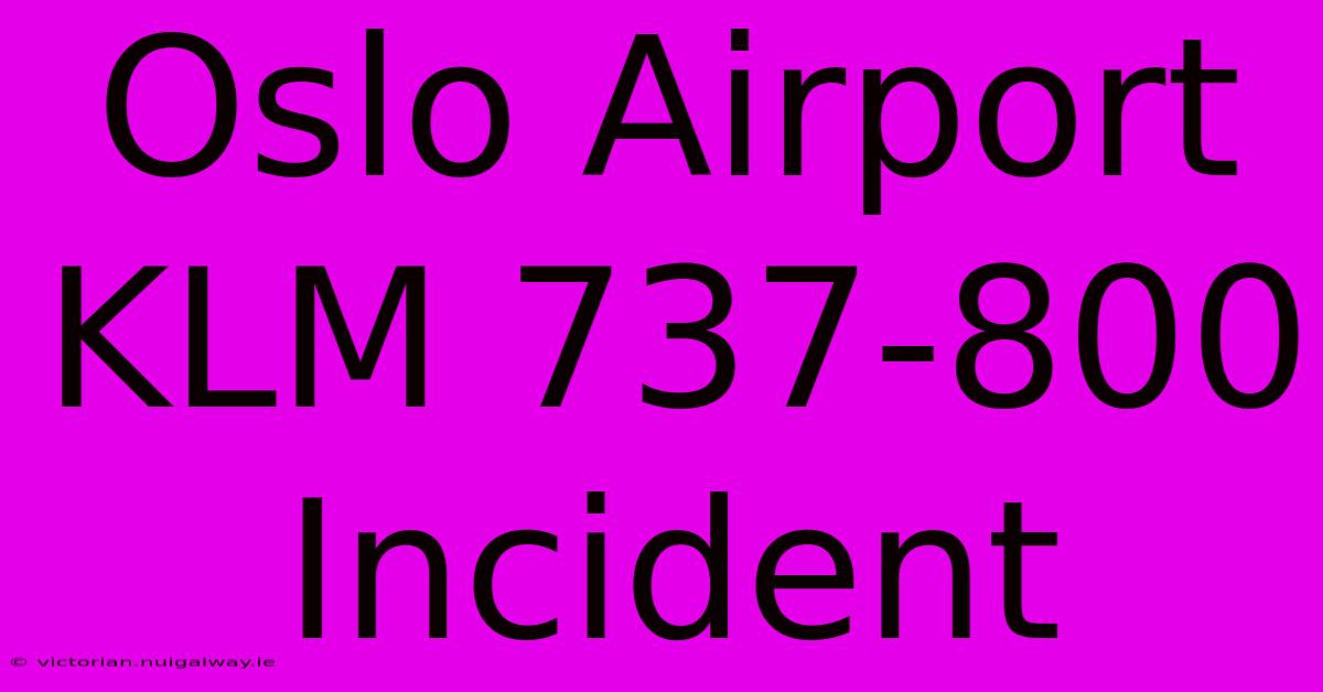 Oslo Airport KLM 737-800 Incident