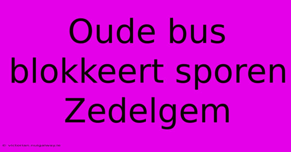 Oude Bus Blokkeert Sporen Zedelgem