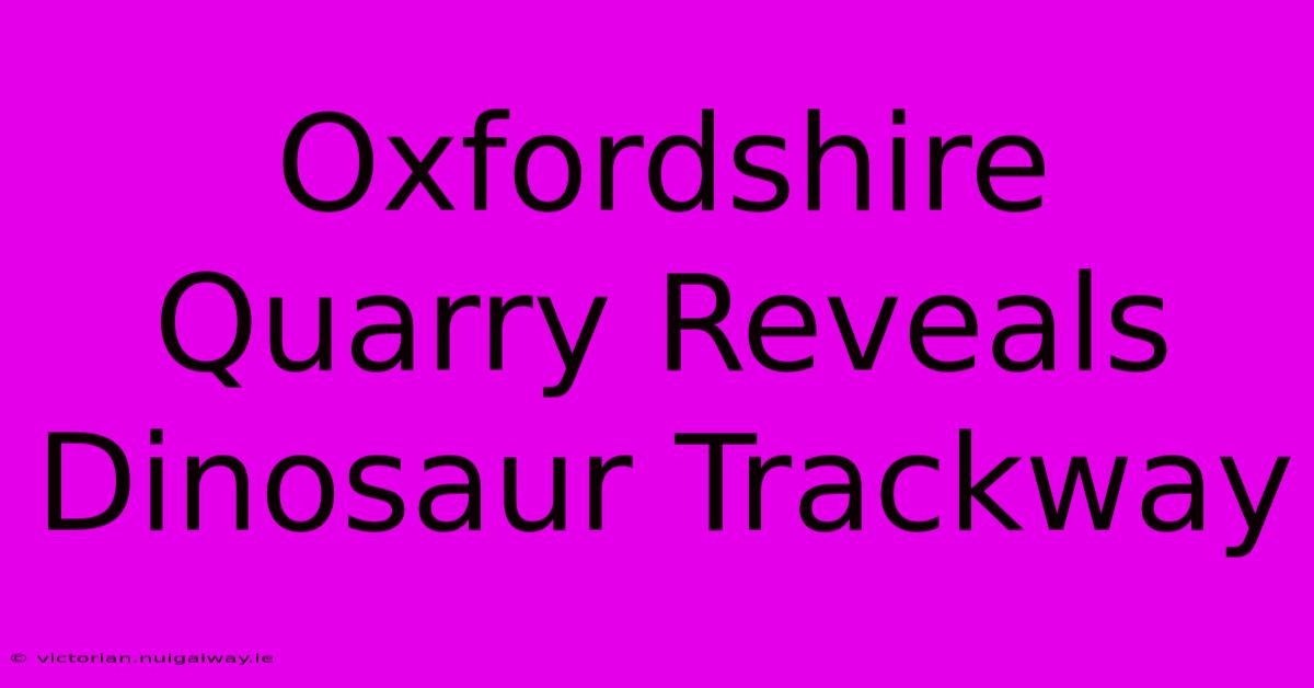 Oxfordshire Quarry Reveals Dinosaur Trackway