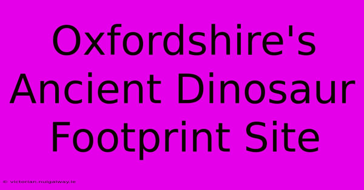 Oxfordshire's Ancient Dinosaur Footprint Site