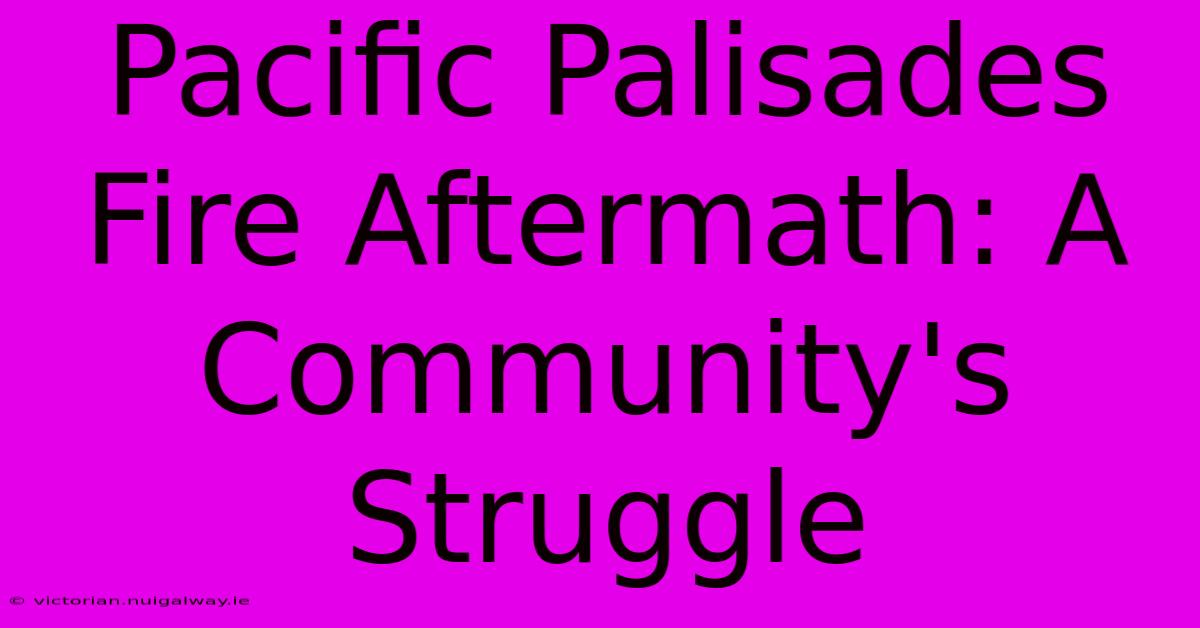 Pacific Palisades Fire Aftermath: A Community's Struggle