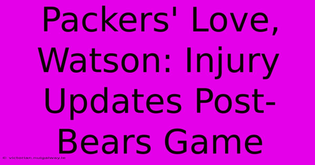 Packers' Love, Watson: Injury Updates Post-Bears Game