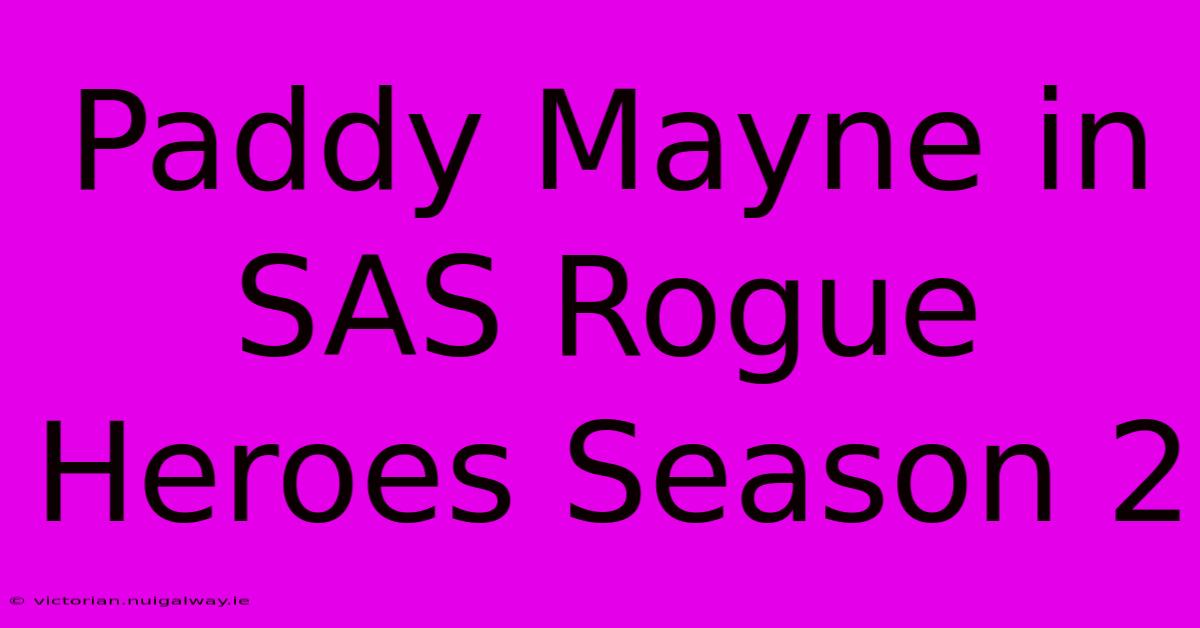 Paddy Mayne In SAS Rogue Heroes Season 2