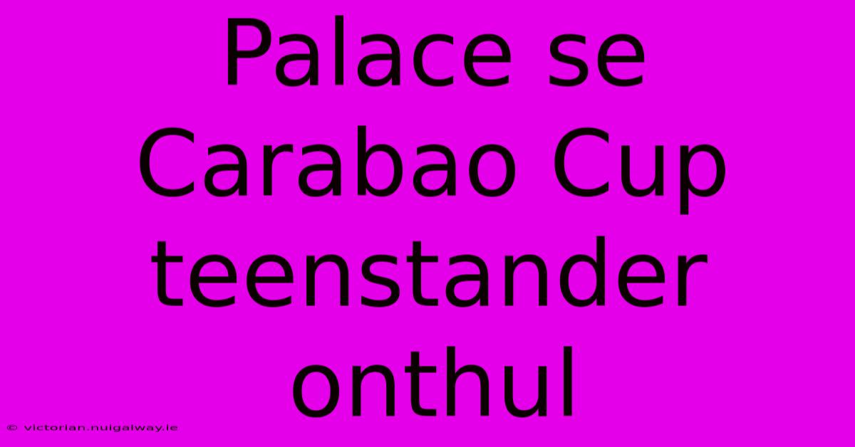 Palace Se Carabao Cup Teenstander Onthul 