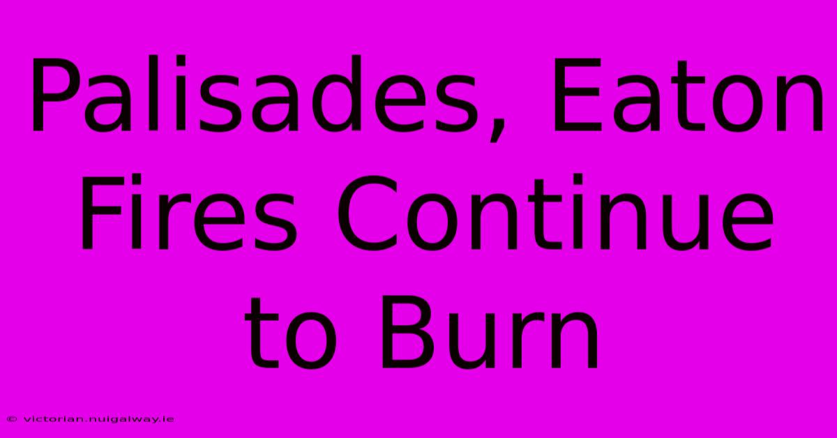 Palisades, Eaton Fires Continue To Burn