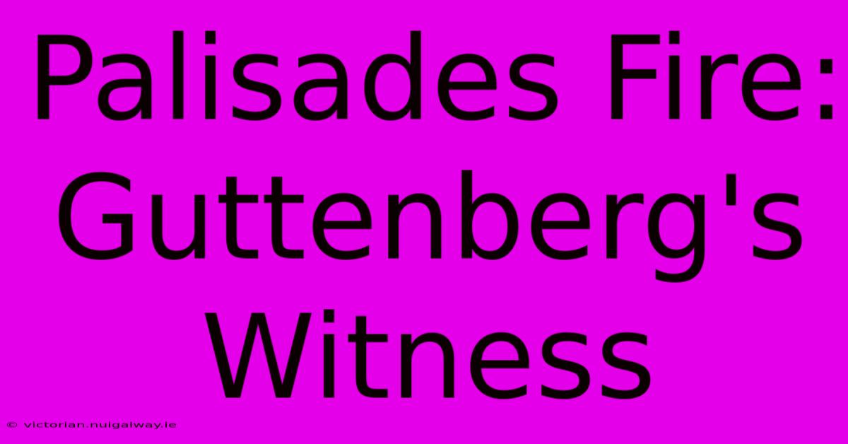 Palisades Fire: Guttenberg's Witness