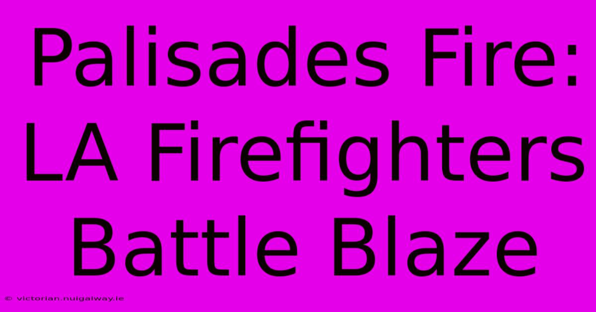 Palisades Fire: LA Firefighters Battle Blaze