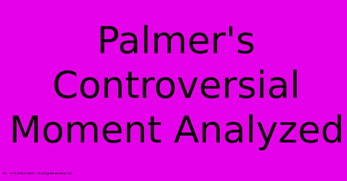 Palmer's Controversial Moment Analyzed