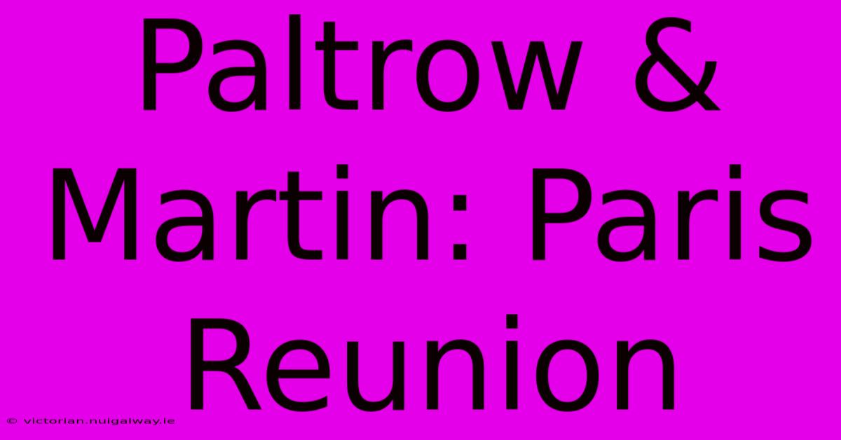 Paltrow & Martin: Paris Reunion