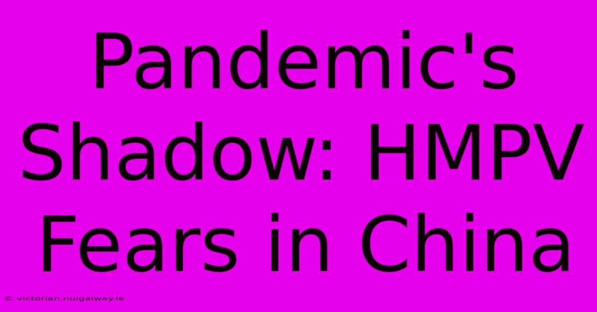 Pandemic's Shadow: HMPV Fears In China