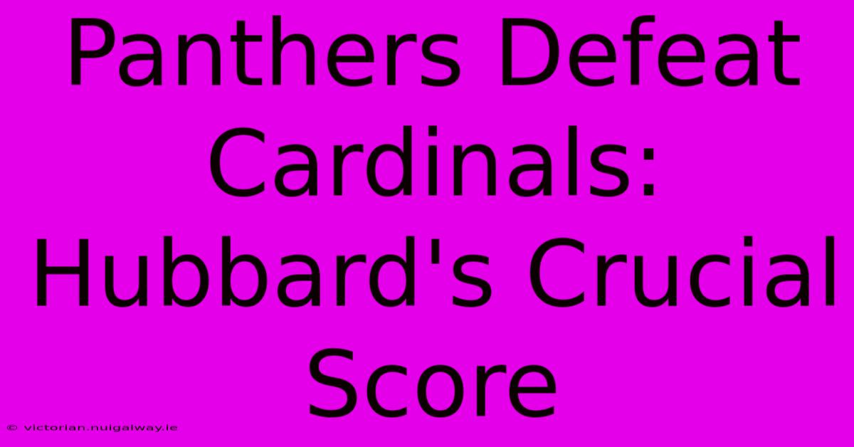 Panthers Defeat Cardinals: Hubbard's Crucial Score