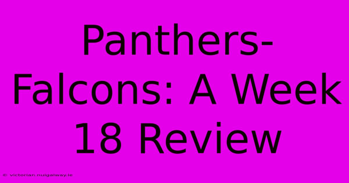 Panthers-Falcons: A Week 18 Review