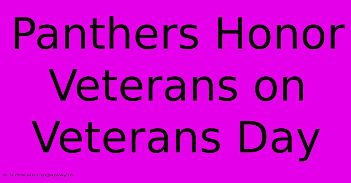 Panthers Honor Veterans On Veterans Day