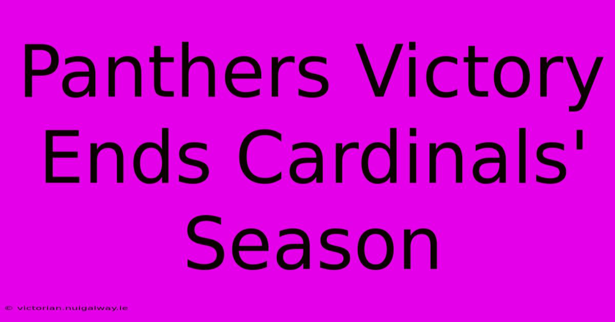 Panthers Victory Ends Cardinals' Season