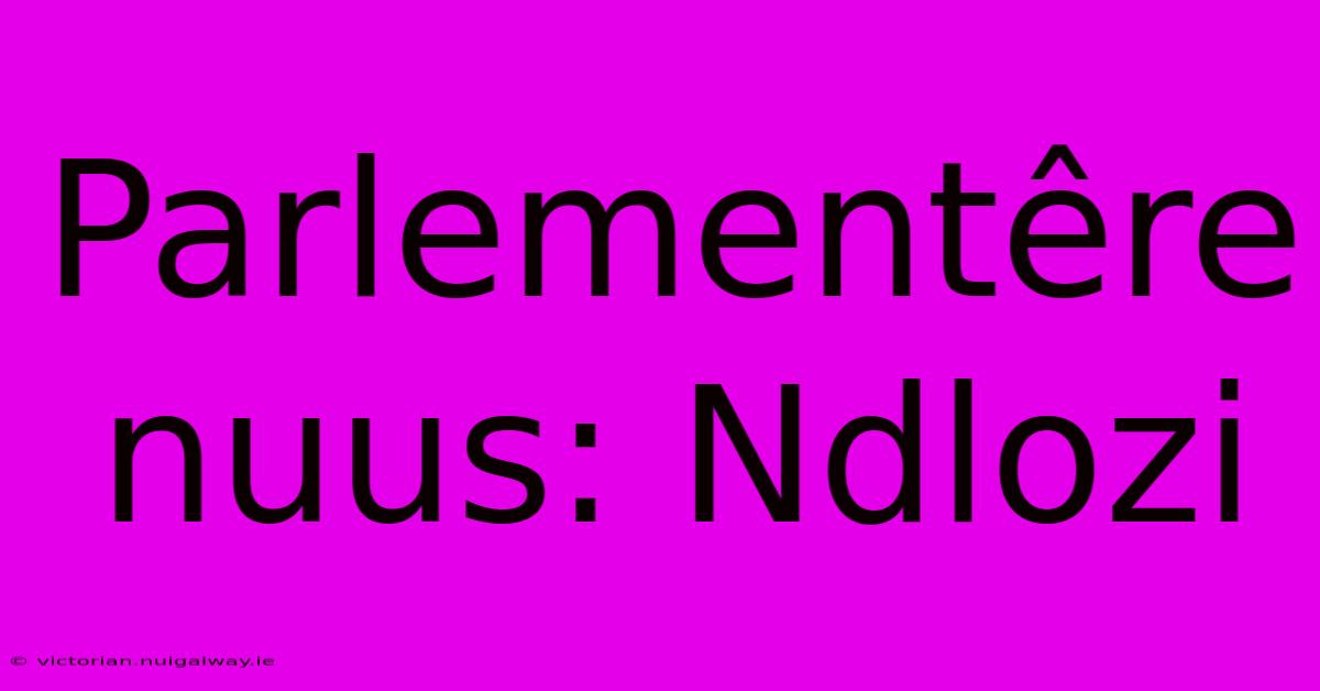 Parlementêre Nuus: Ndlozi