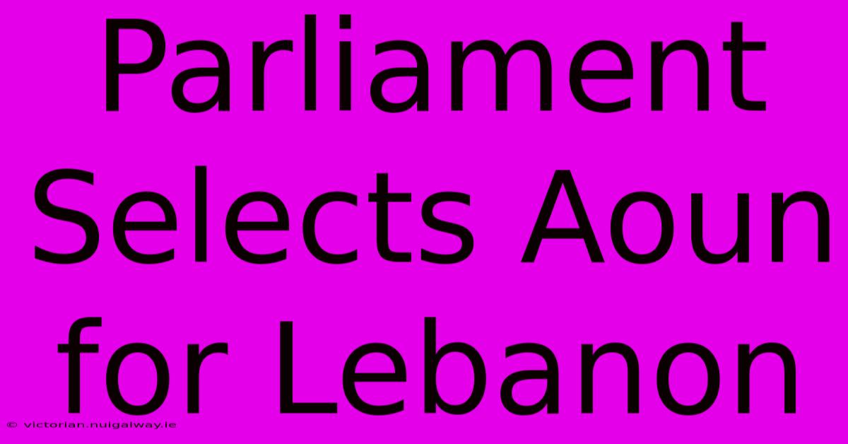 Parliament Selects Aoun For Lebanon