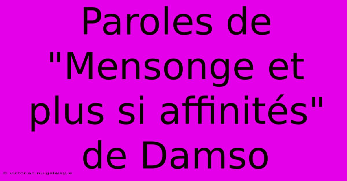 Paroles De 