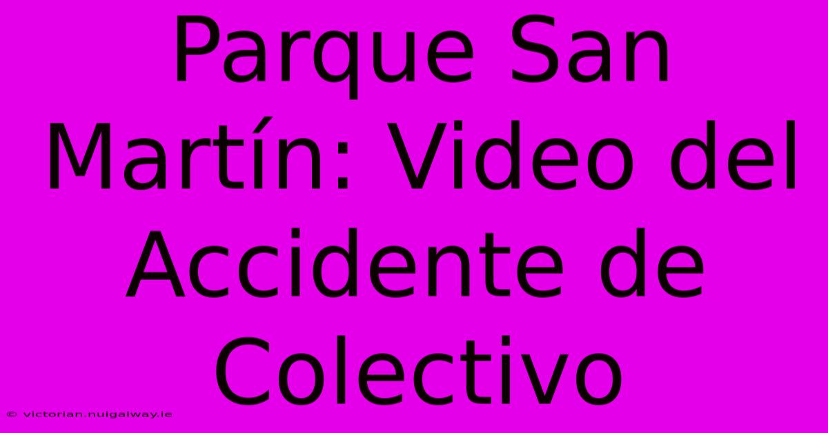 Parque San Martín: Video Del Accidente De Colectivo 