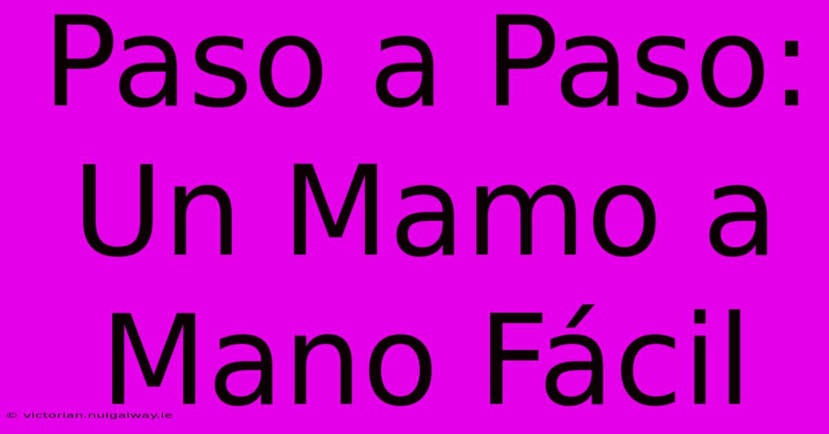 Paso A Paso: Un Mamo A Mano Fácil