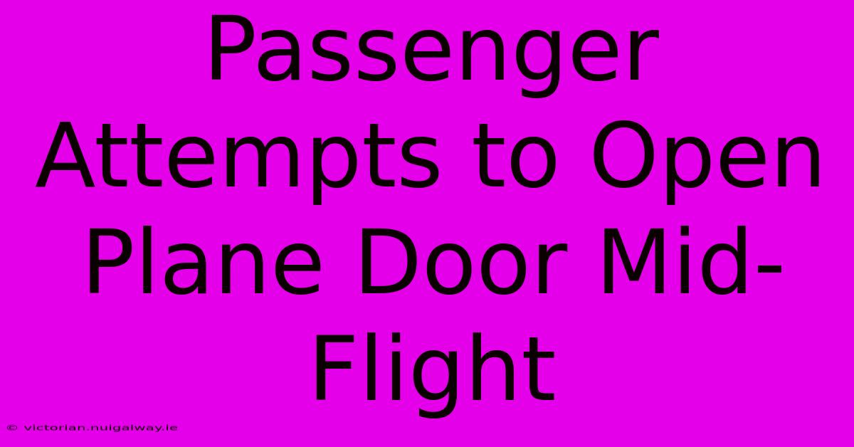 Passenger Attempts To Open Plane Door Mid-Flight