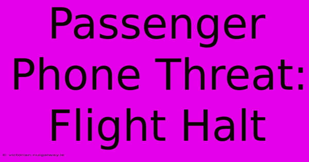 Passenger Phone Threat: Flight Halt