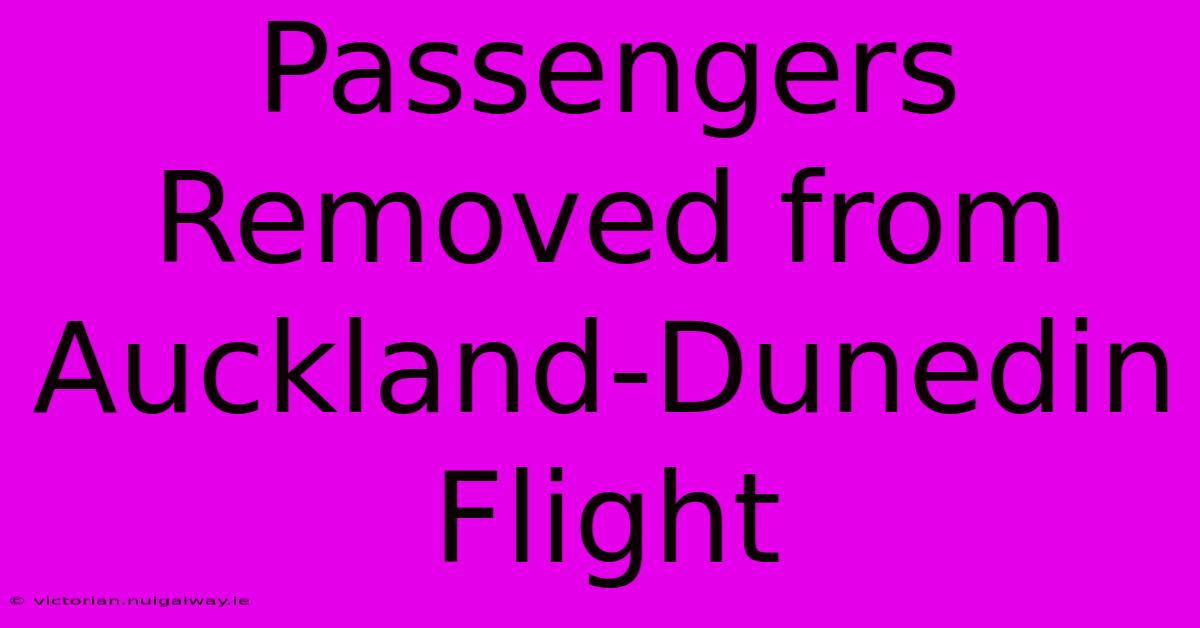 Passengers Removed From Auckland-Dunedin Flight