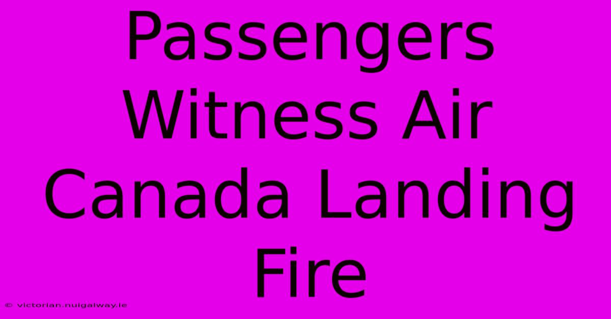 Passengers Witness Air Canada Landing Fire